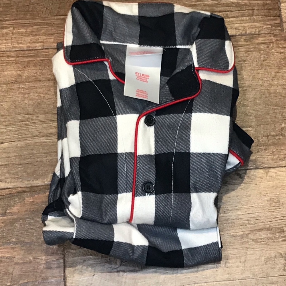 Wondershop flannel pajama set black/white toddler 2T